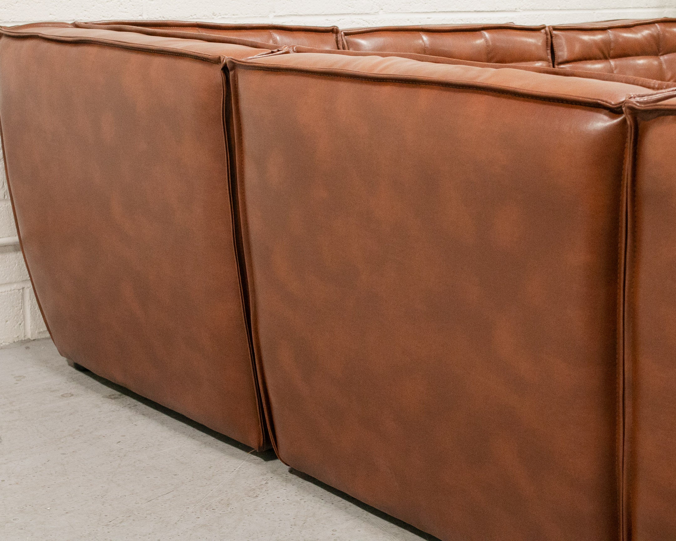 Recycled Leather 4 Piece and Ottoman Juno Sofa - Image 11