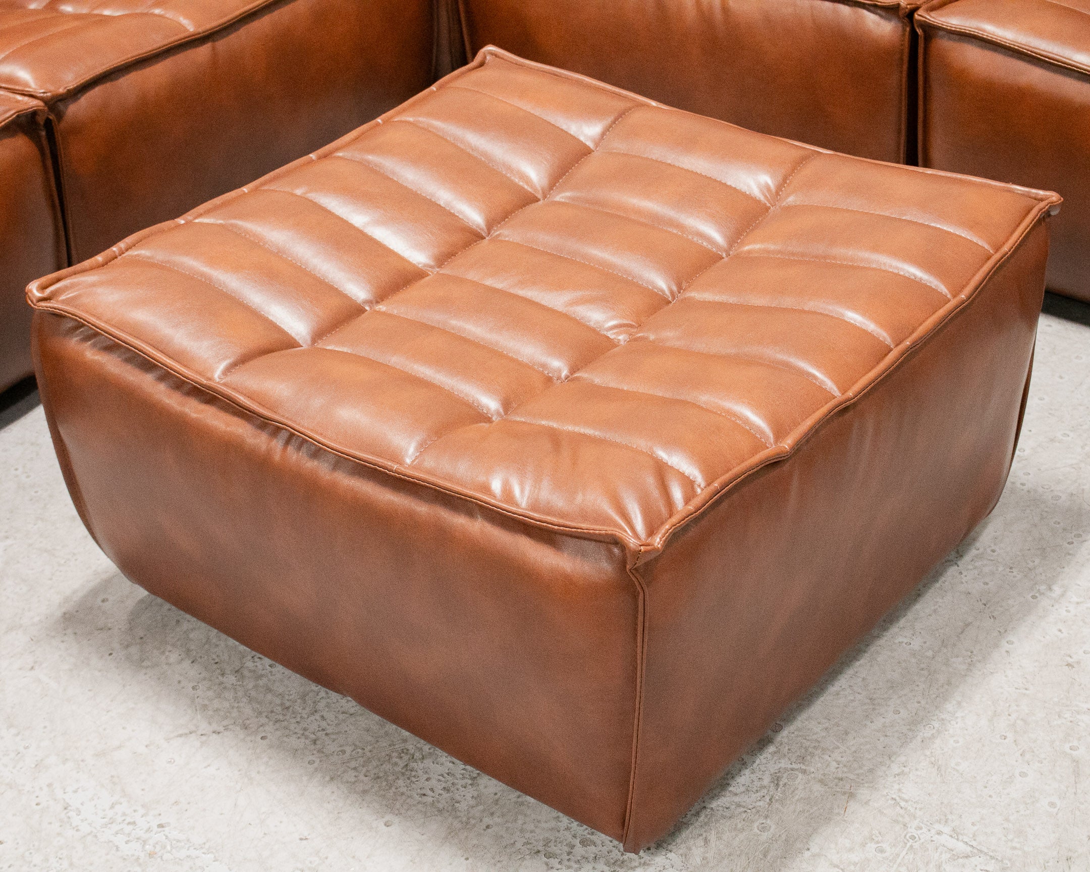 Recycled Leather 4 Piece and Ottoman Juno Sofa - Image 12