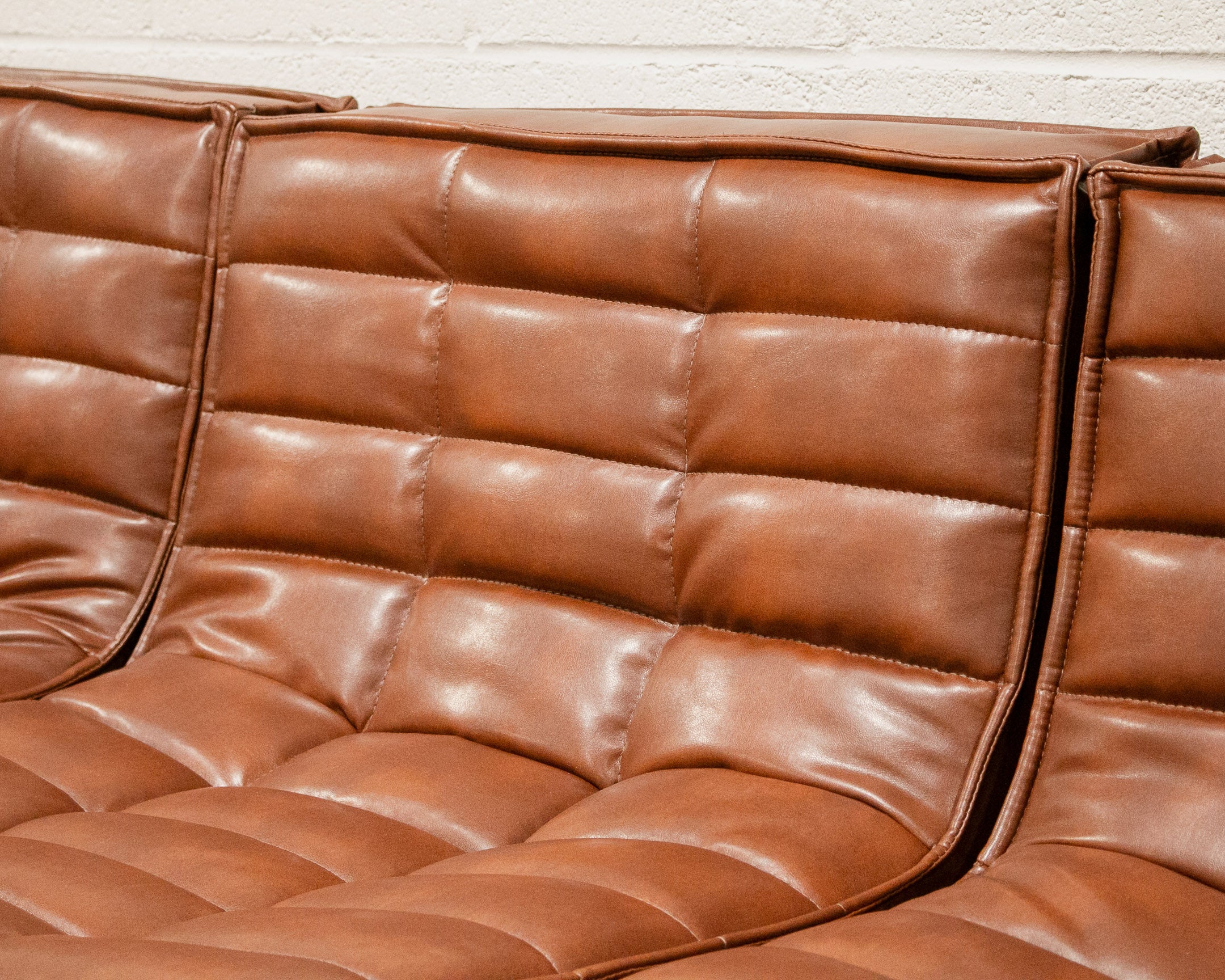 Recycled Leather 4 Piece and Ottoman Juno Sofa - Image 5