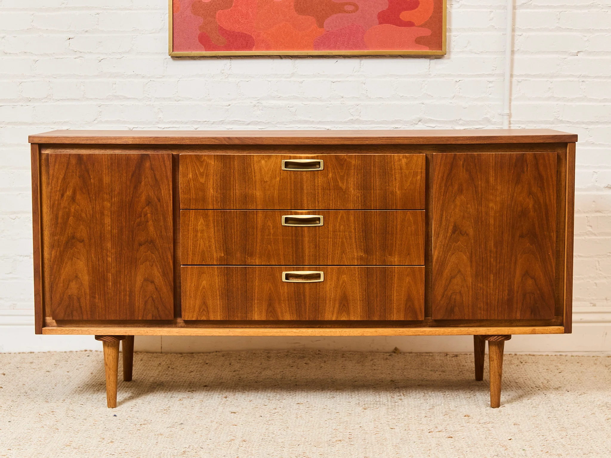 Restored Walnut Credenza Sideboard - Image 4