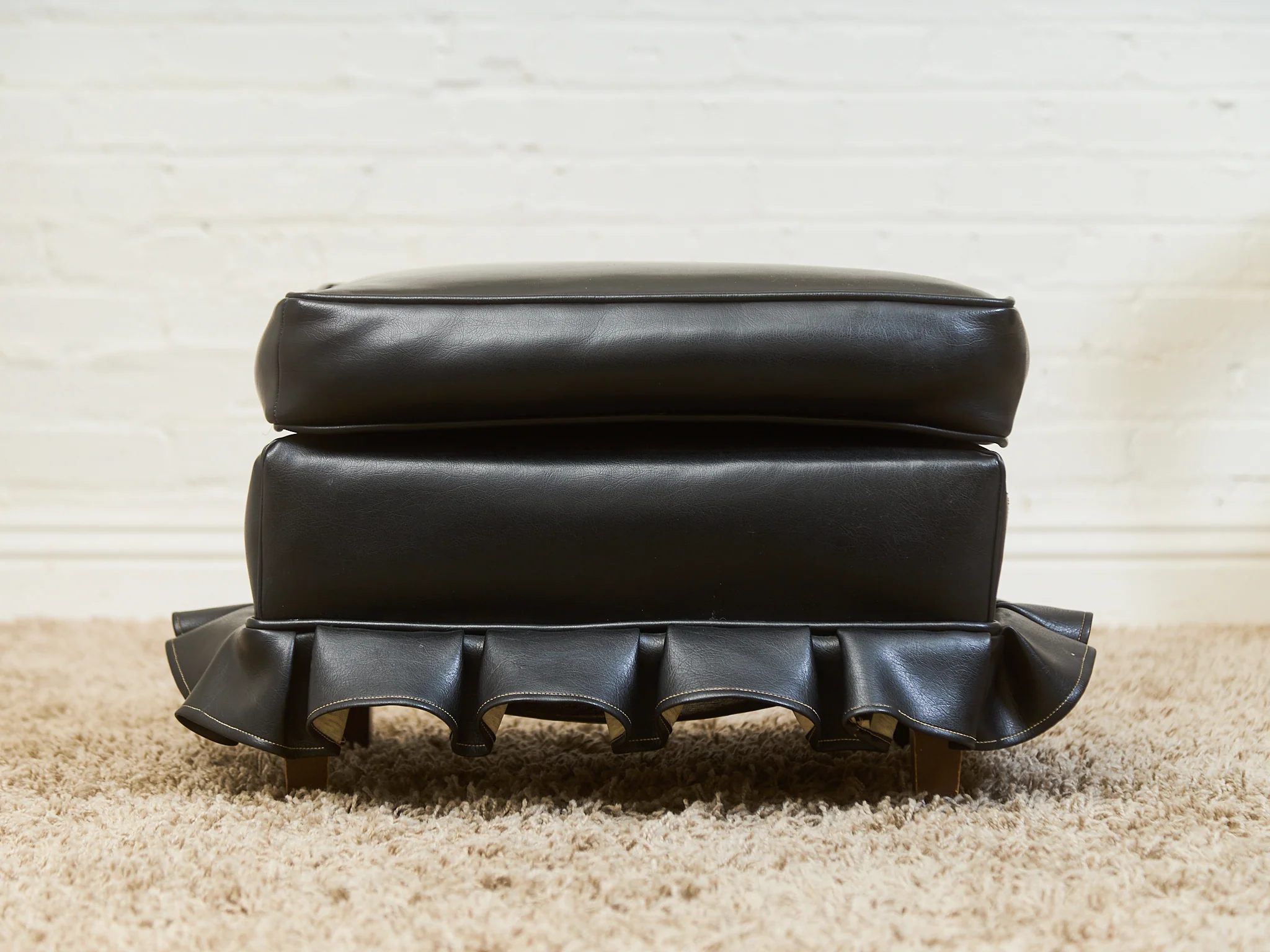 Ruffle Black Ottoman - Image 5