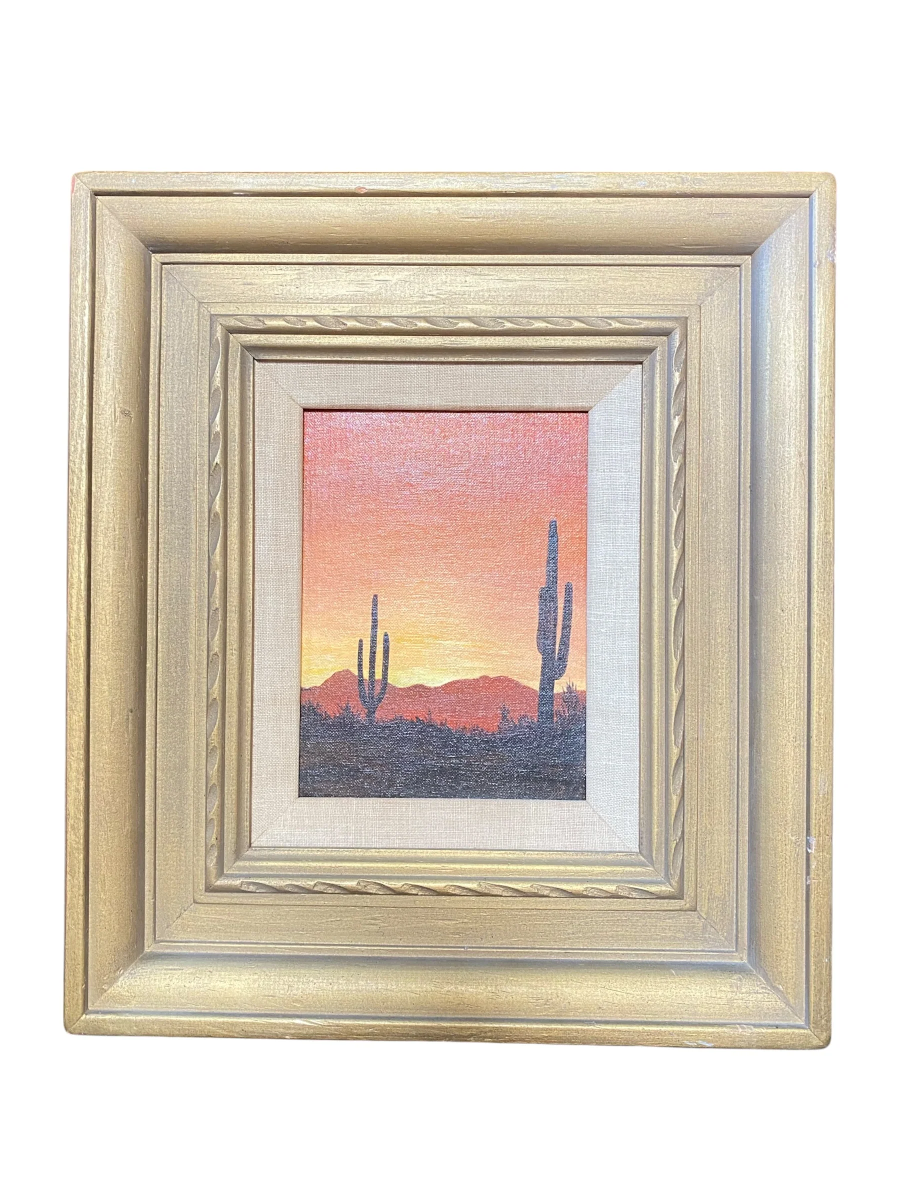 Saguaros at Sunset by Nelda Wirom
