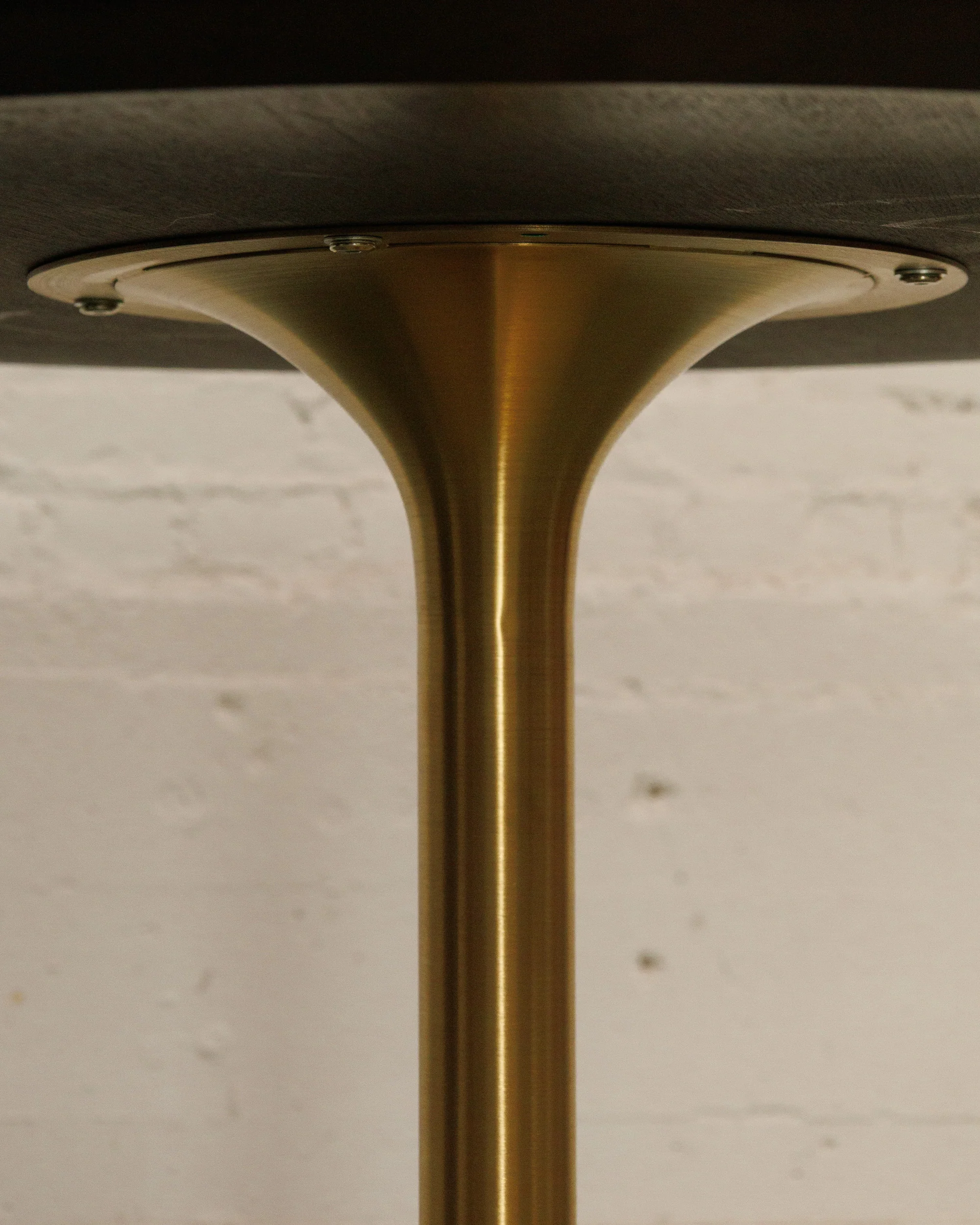 Gold Base Walnut Top Dining Table - Image 7