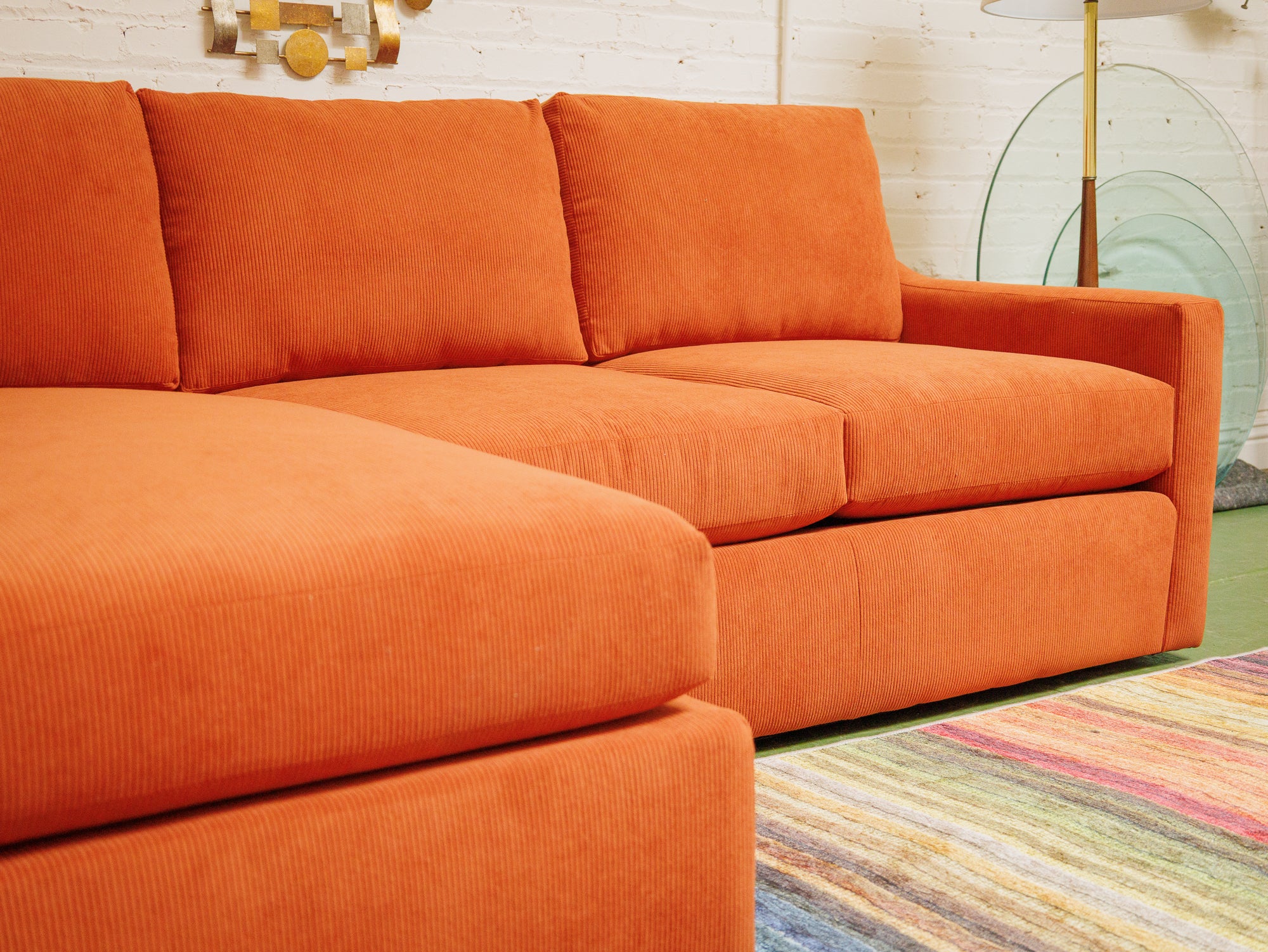 Hauser Sofa in Groove Rust - Image 5