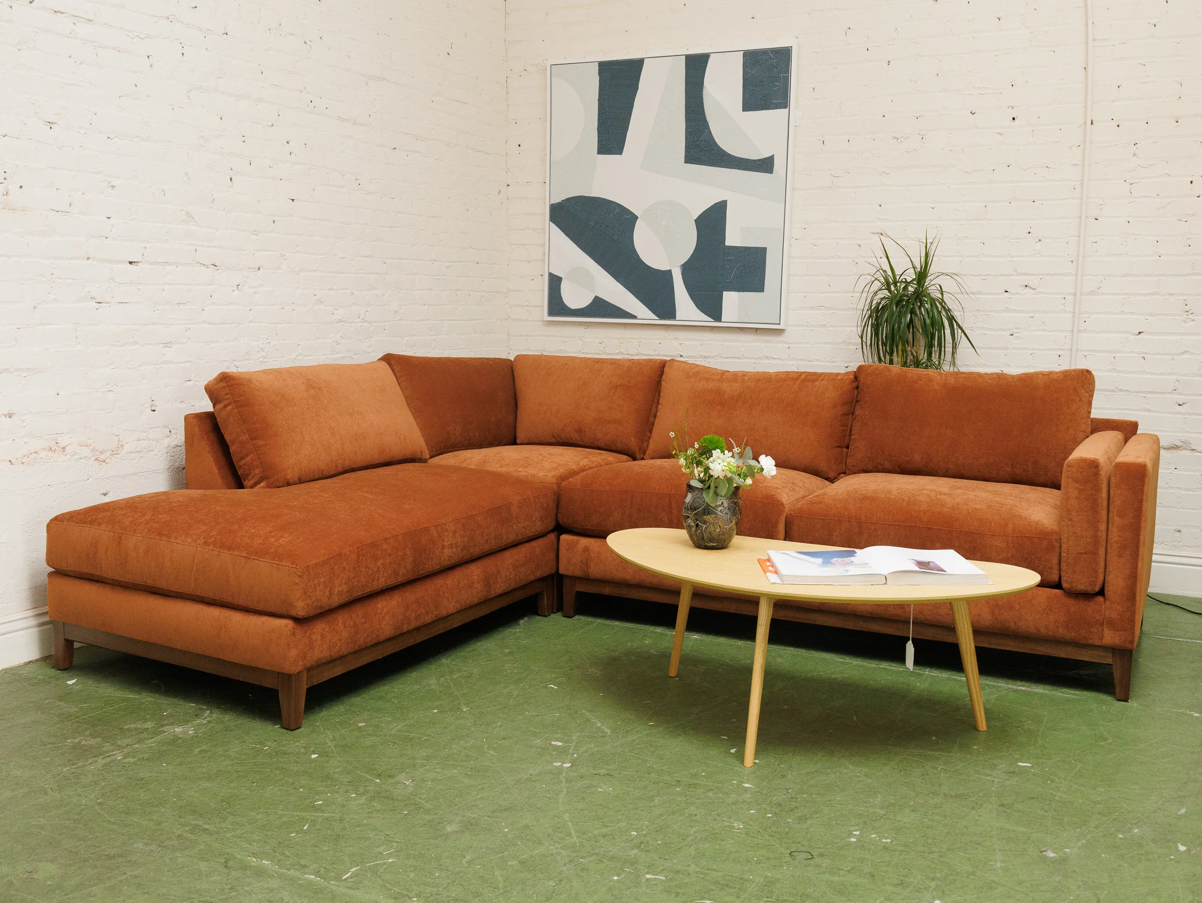 Lisette Sectional with Bumper chaise in Sienna - Image 2
