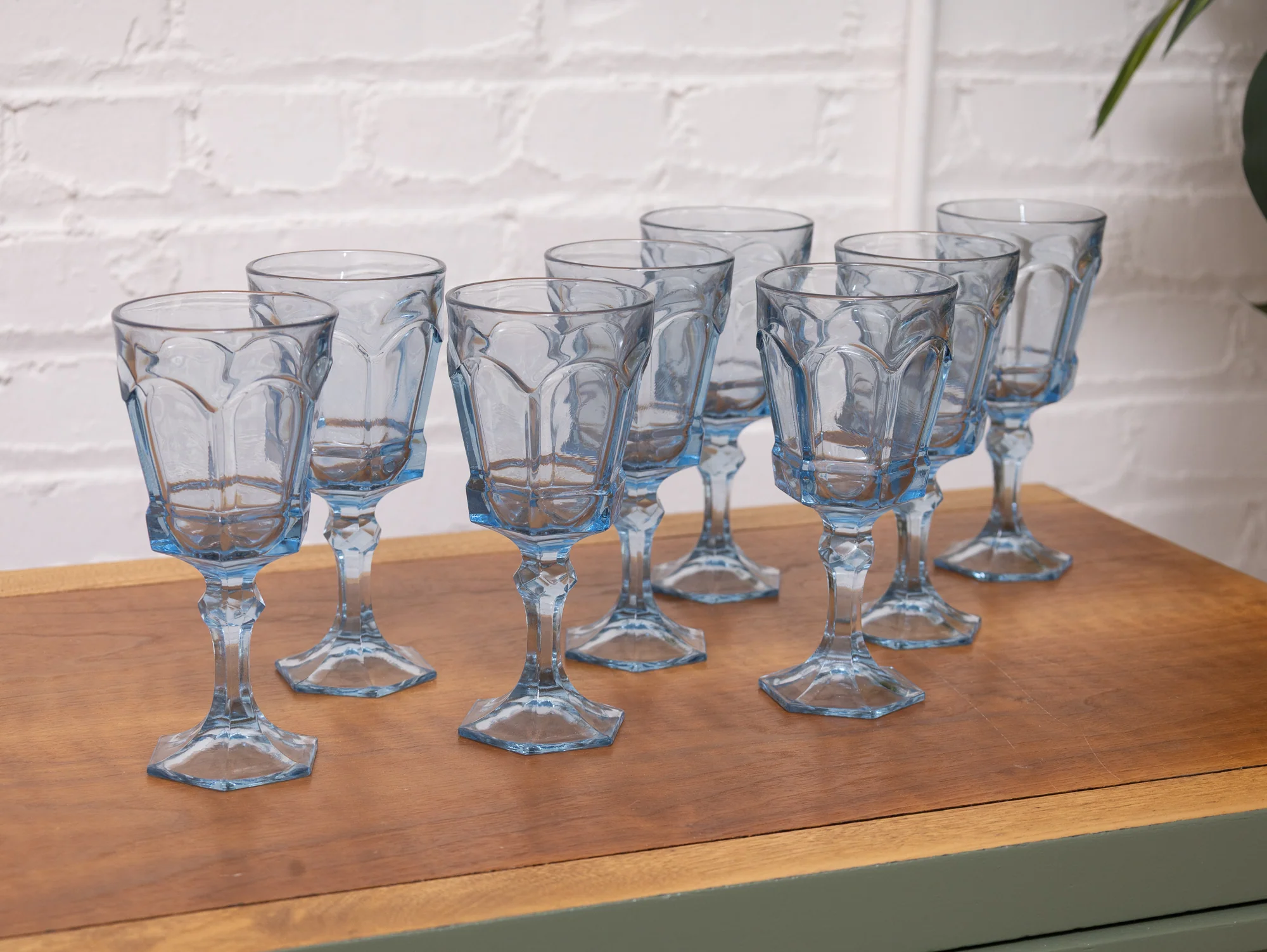 Blue Vintage Wine Goblets Set of 8 - Image 9