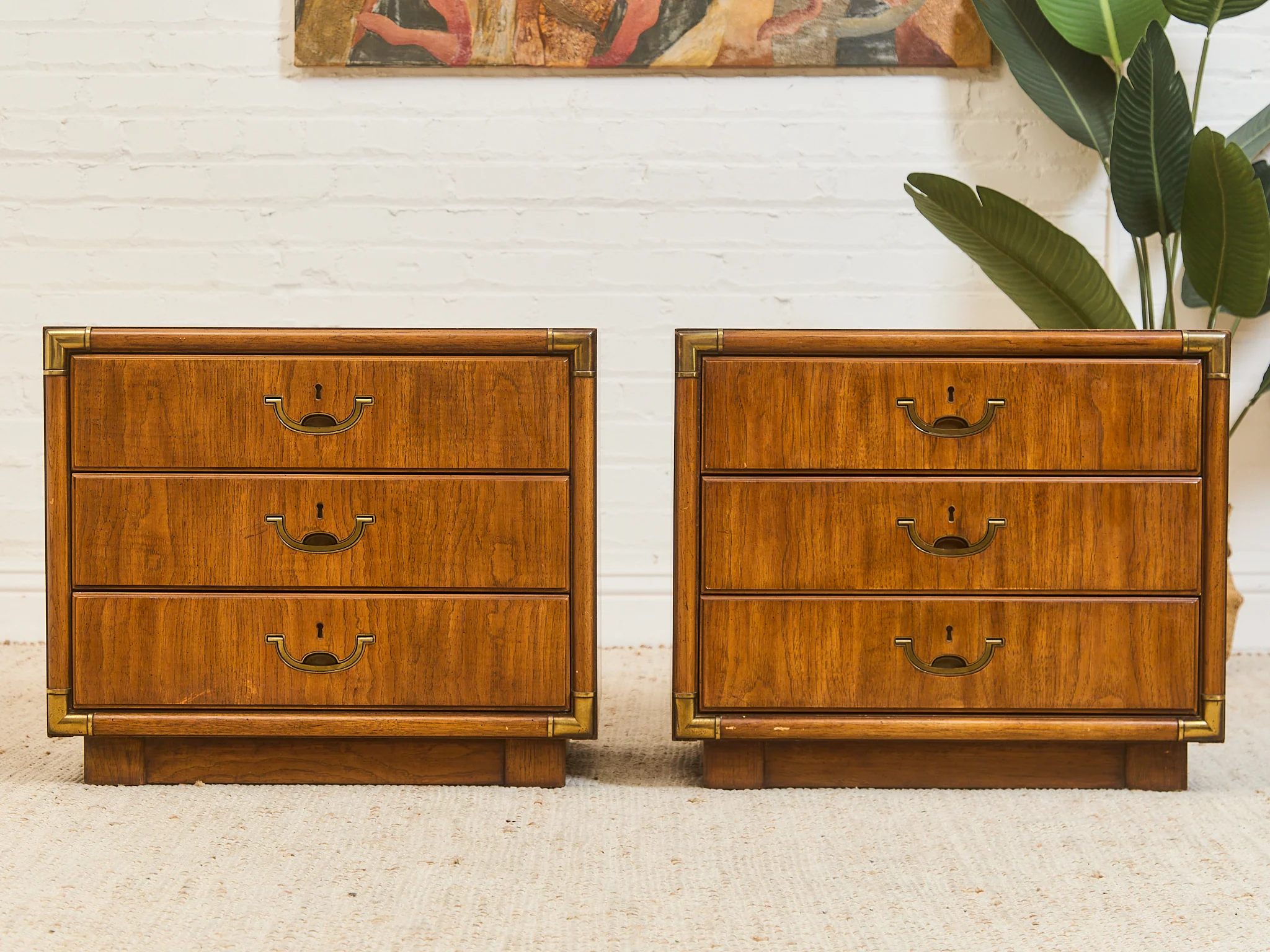 Vintage Pair of Campaign Nightstands - Image 16