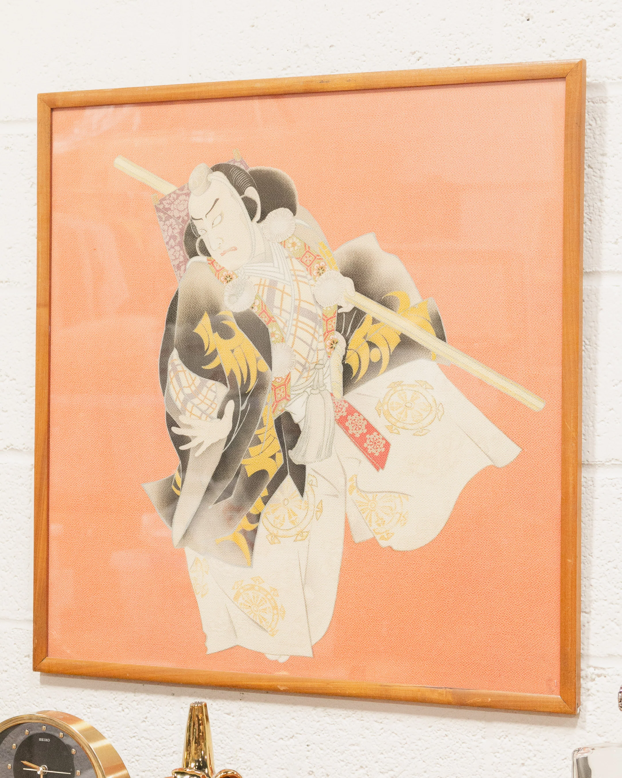 Painting of a Samurai warrior Japanese Woodblock Print on Fabric - Image 2