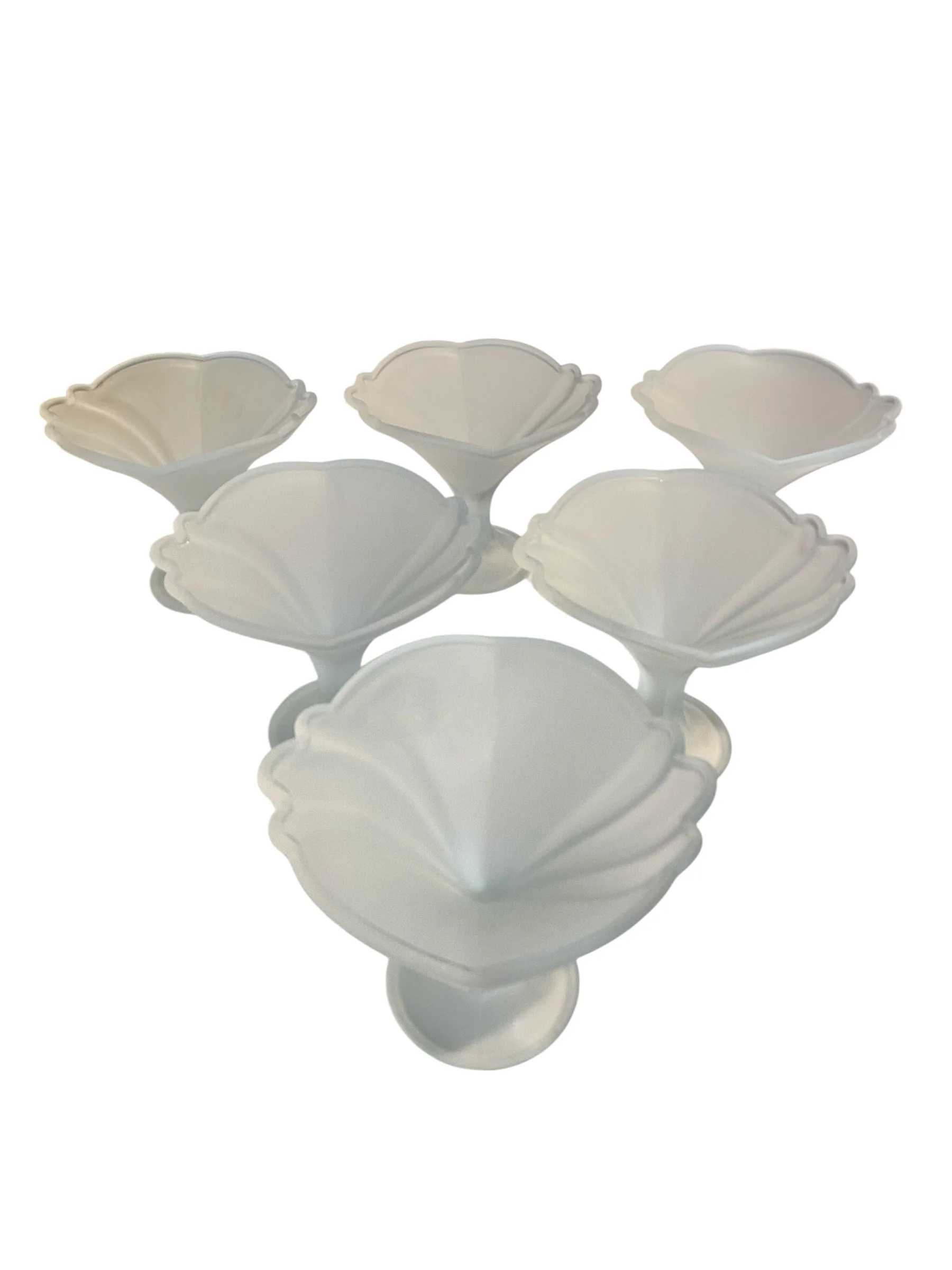 Set of Six Italian Frosted Martini Glasses
