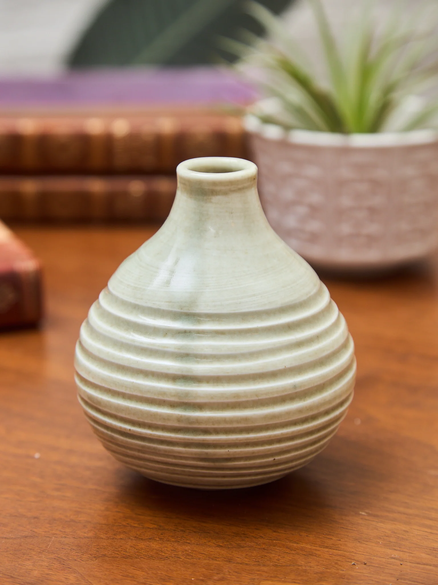Small Signed Studio Pottery with Concentric Circles