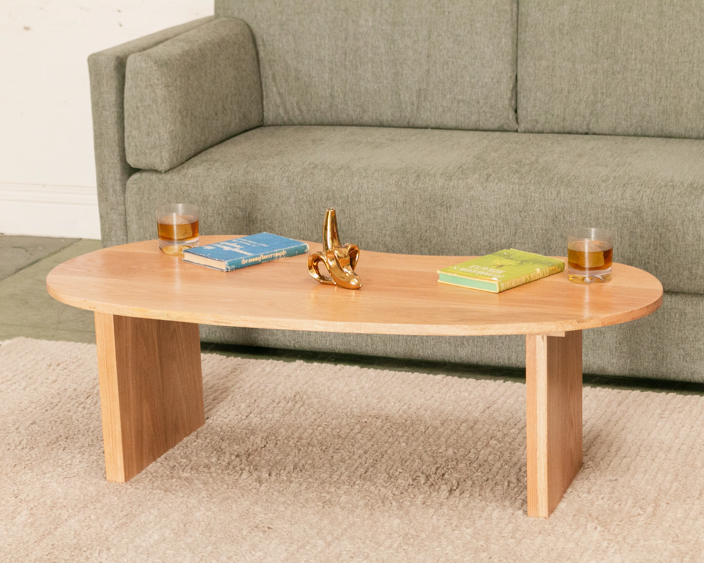 Solid Oak Amoeba Coffee Table - Image 3