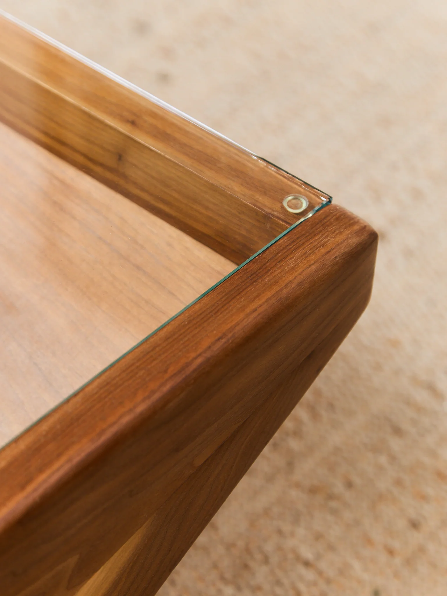 Solid Walnut Glass Top Coffee Table - Image 10