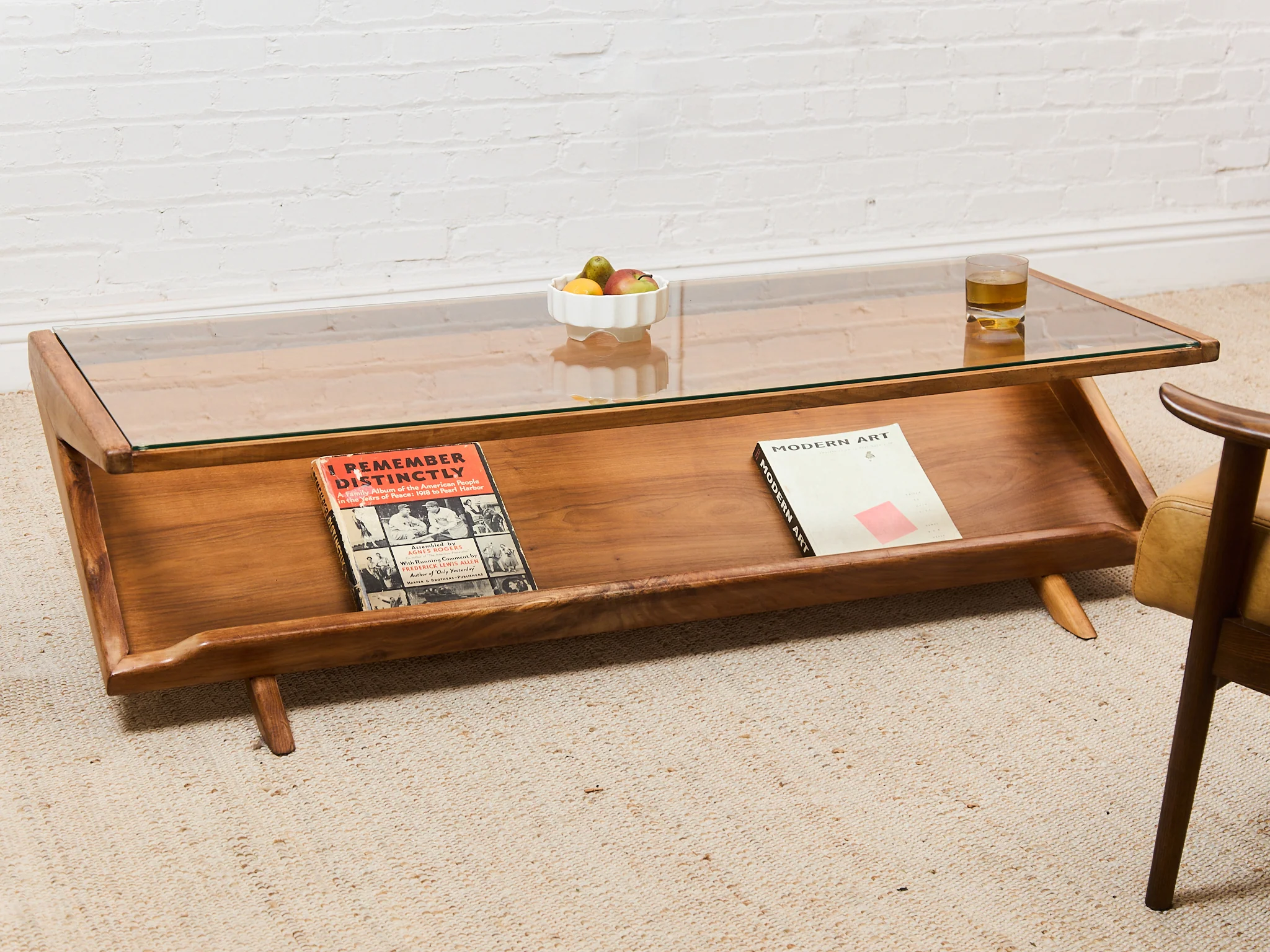 Solid Walnut Glass Top Coffee Table - Image 14
