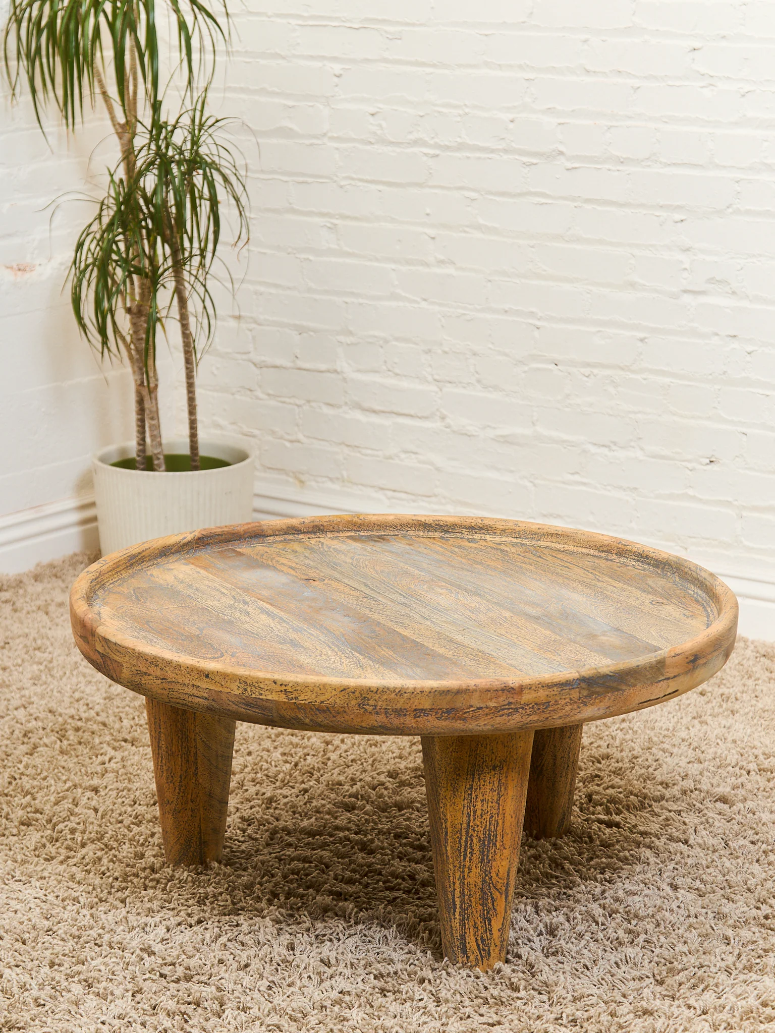 Solid Wood Primitive Coffee Rustic Table - Image 3