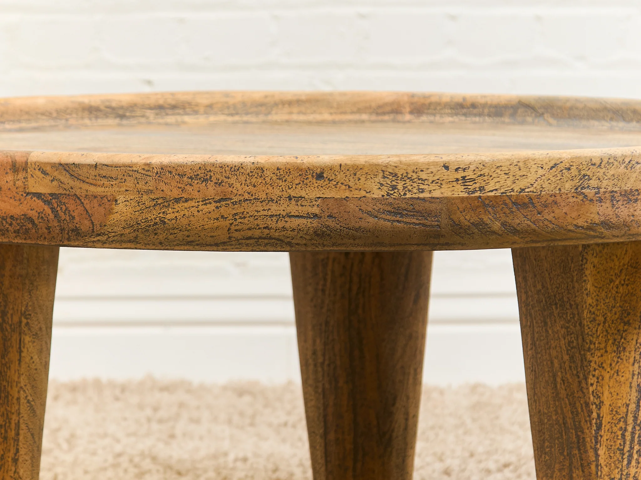 Solid Wood Primitive Coffee Rustic Table - Image 7