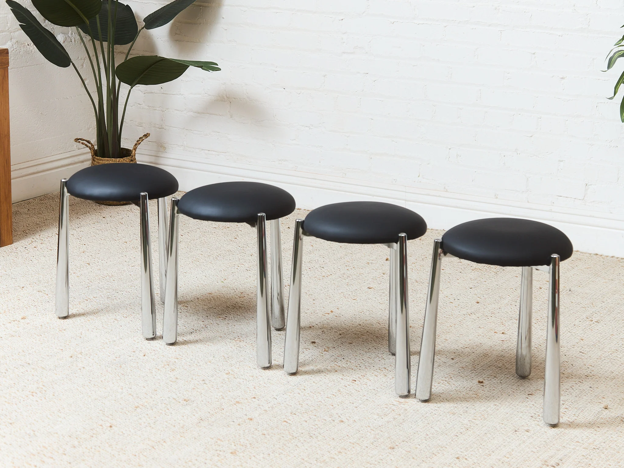 Thick Chrome Leg Stool - Image 3