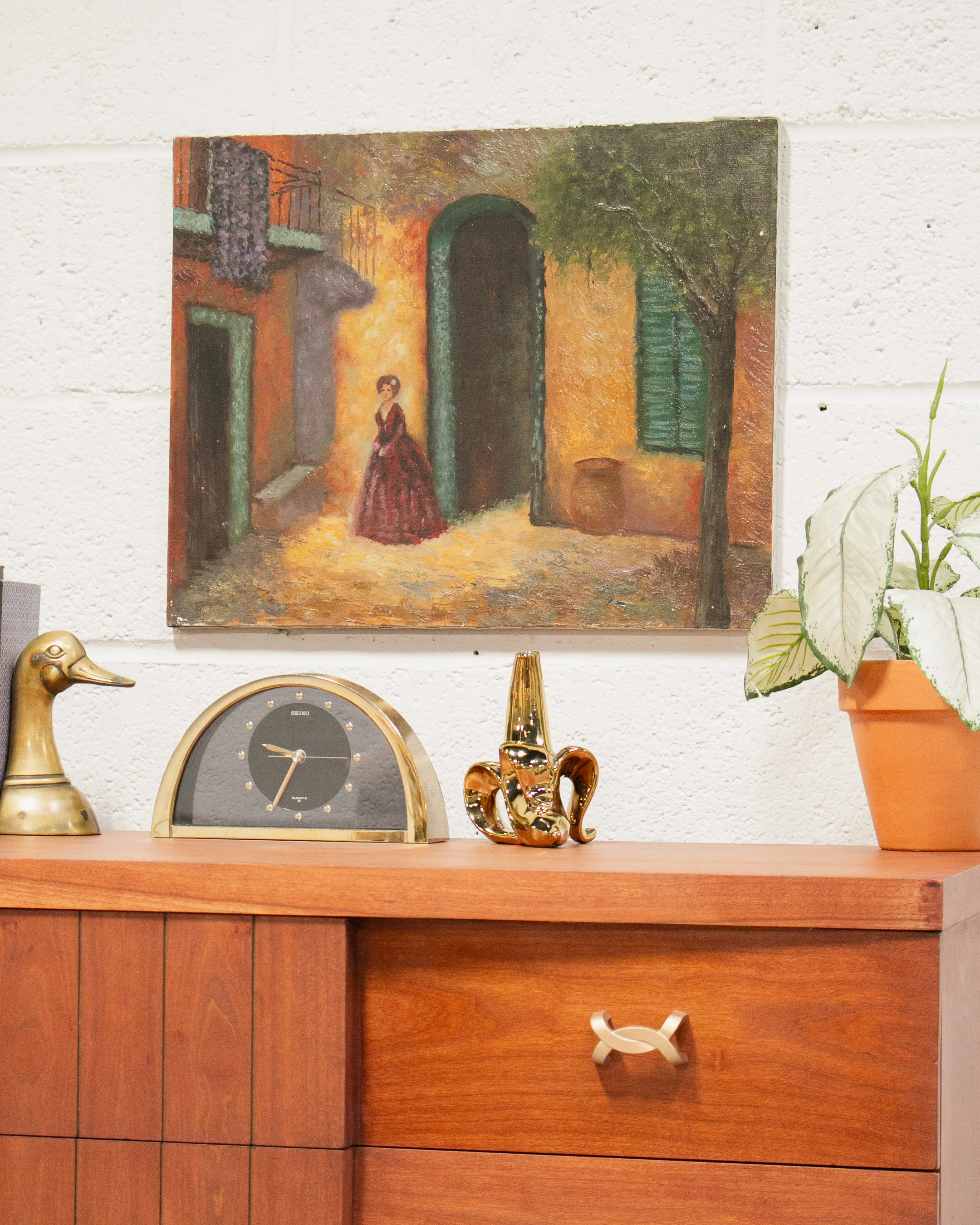 Village Life Oil Painting by J. Gaines - Image 3