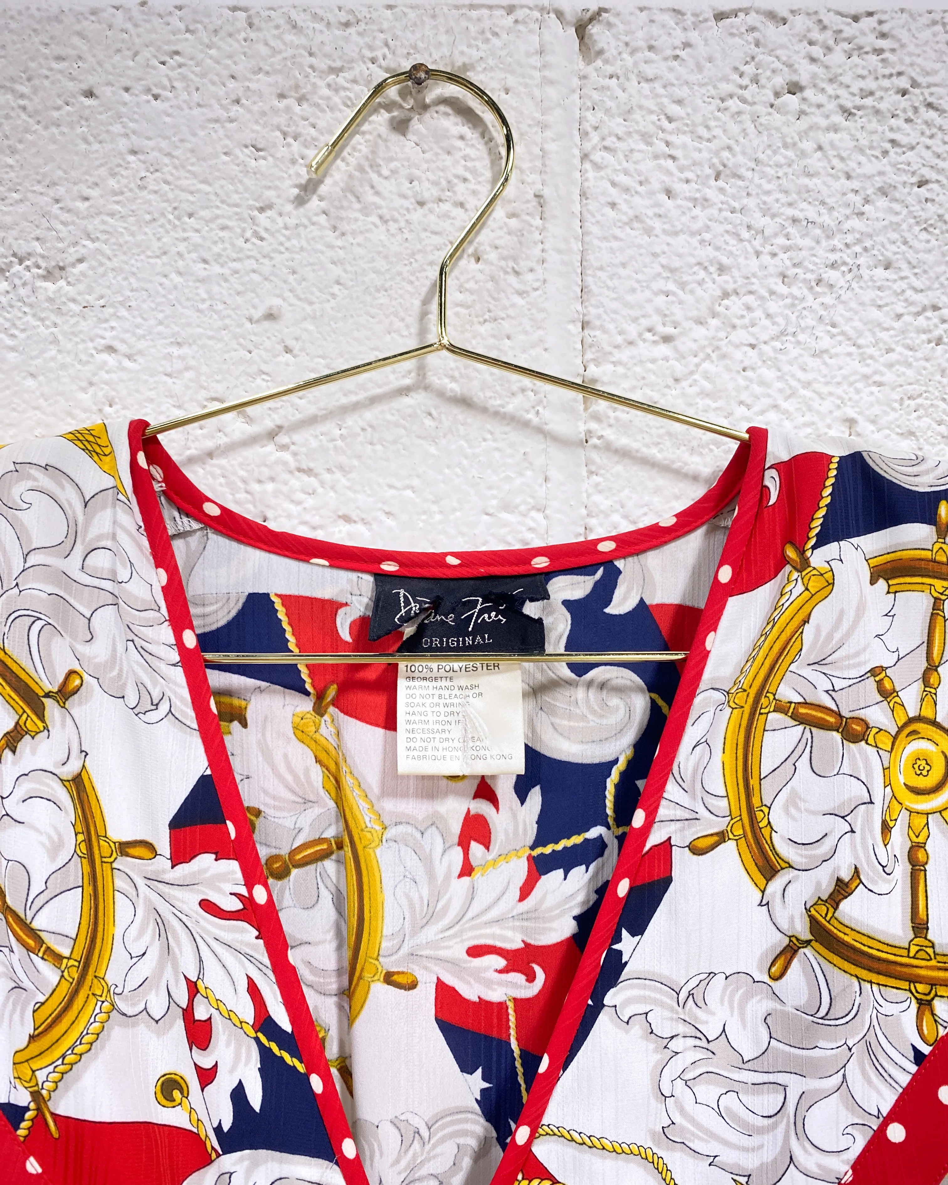 Vintage 1980’s Diane Freis Nautical Dress - Image 2