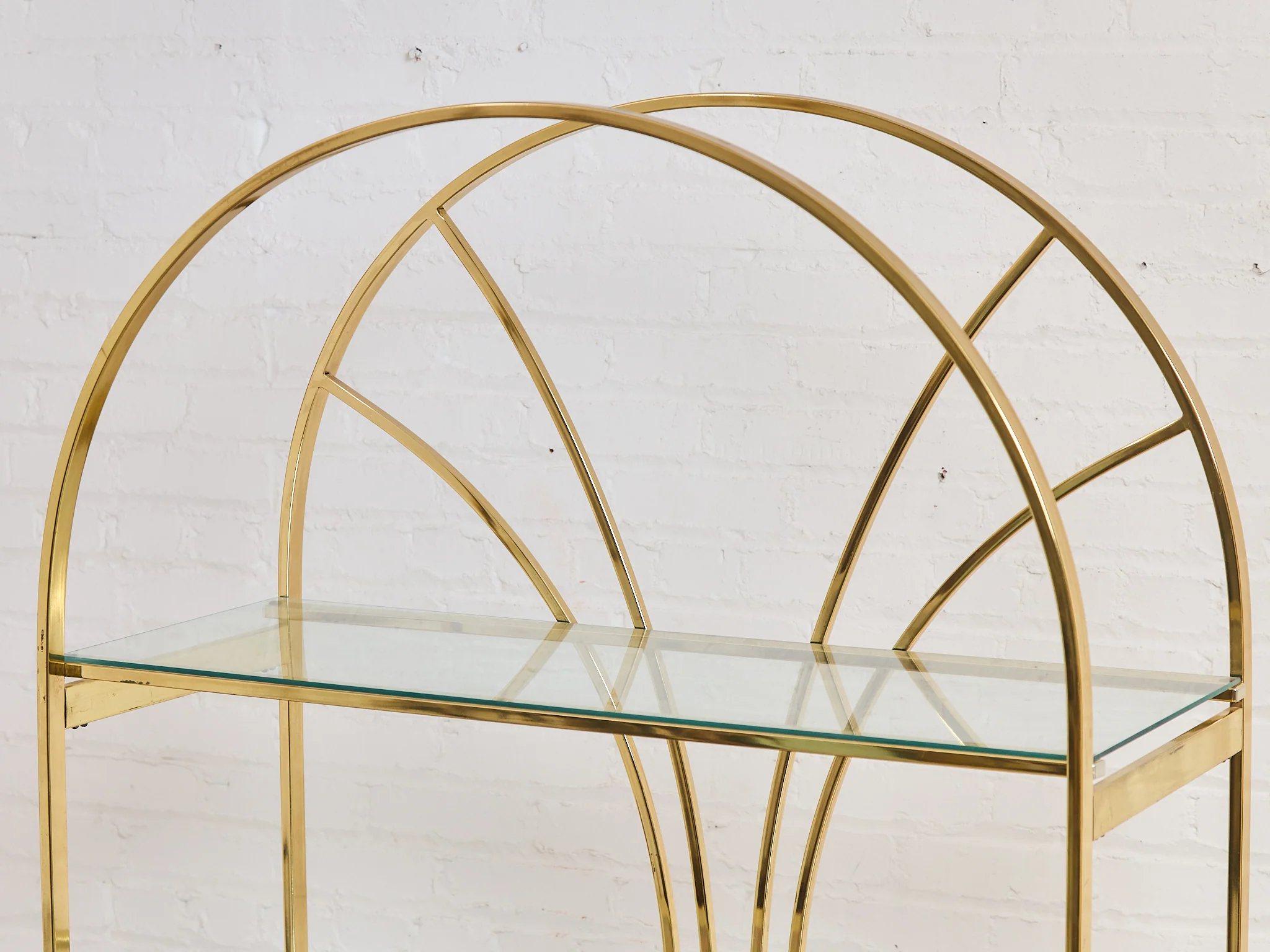 Vintage Brass Arched Etagere designed by Milo Baughman for Design Institute of America (DIA) - Image 17