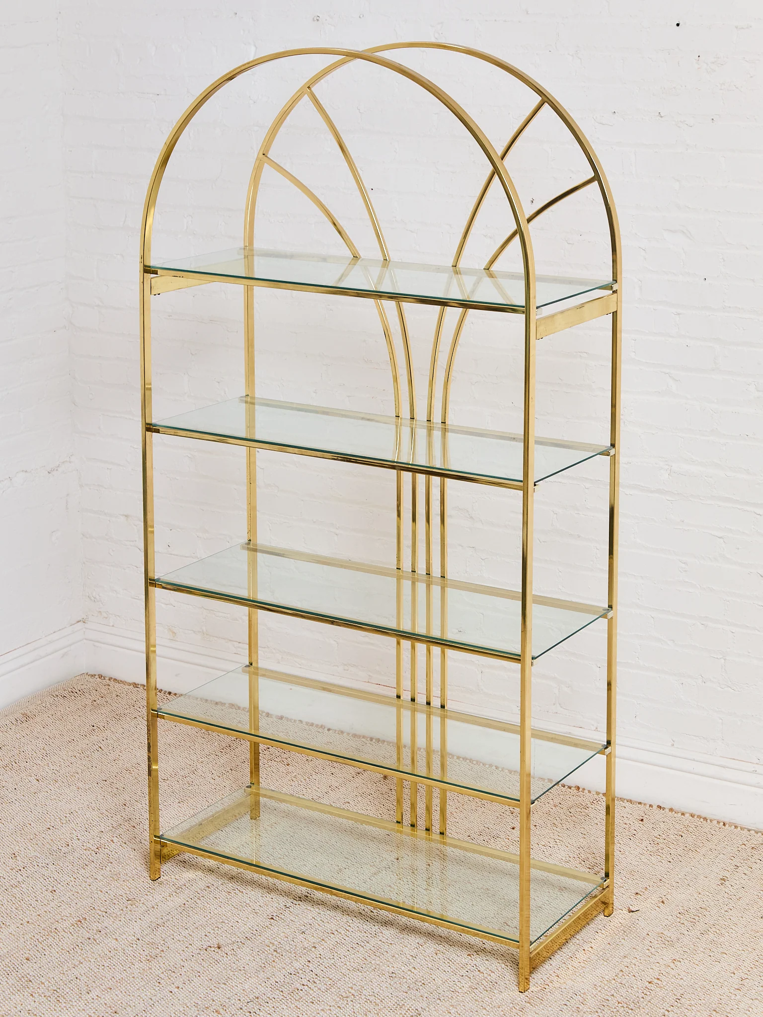 Vintage Brass Arched Etagere designed by Milo Baughman for Design Institute of America (DIA) - Image 18