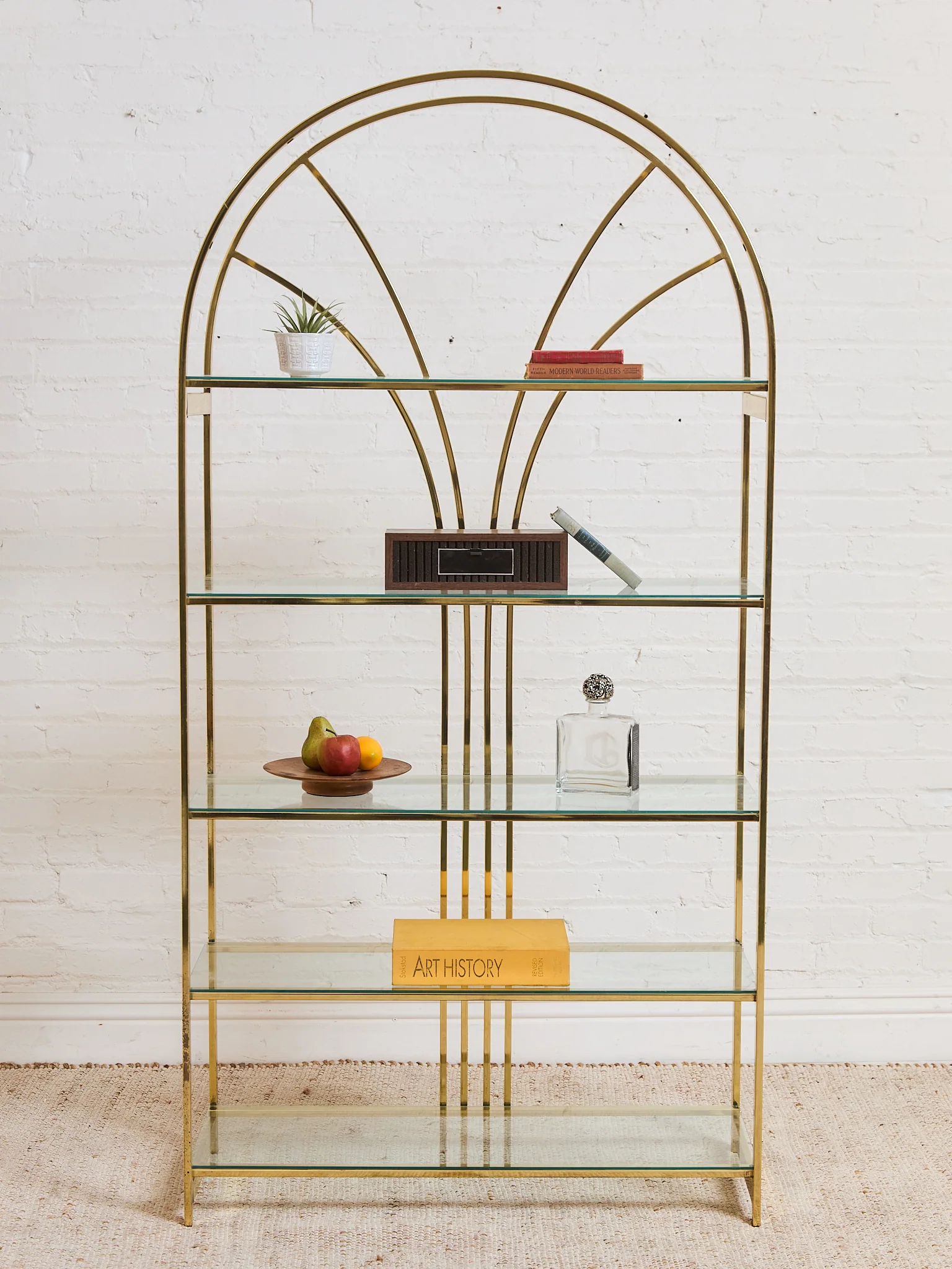 Vintage Brass Arched Etagere designed by Milo Baughman for Design Institute of America (DIA) - Image 4