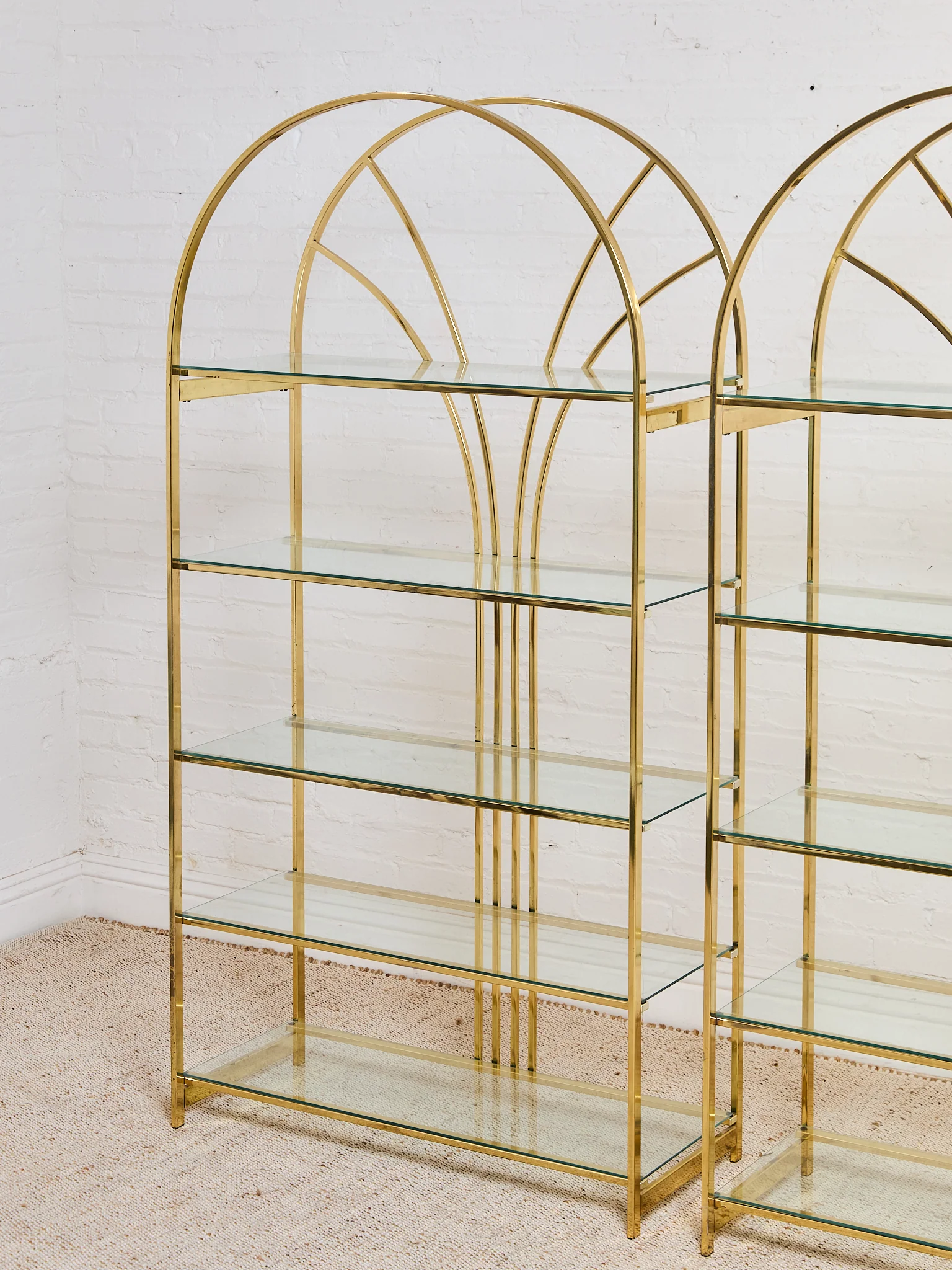 Vintage Brass Arched Etagere designed by Milo Baughman for Design Institute of America (DIA) - Image 6