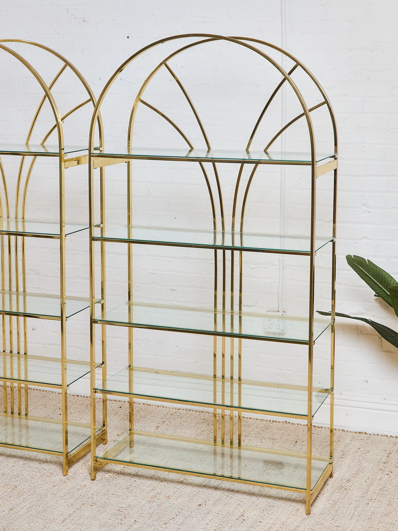 Vintage Brass Arched Etagere designed by Milo Baughman for Design Institute of America (DIA) - Image 7