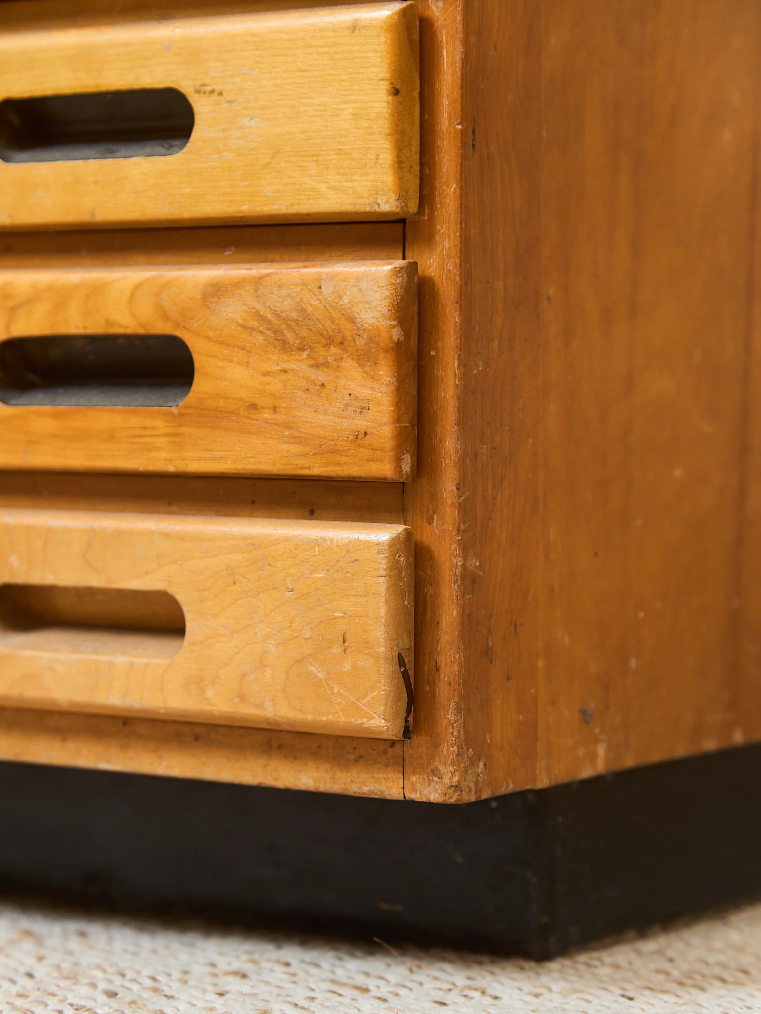 Vintage Distressed Industrial Wood Primitive School House Artist Flat Files Cabinet #3 - Image 15