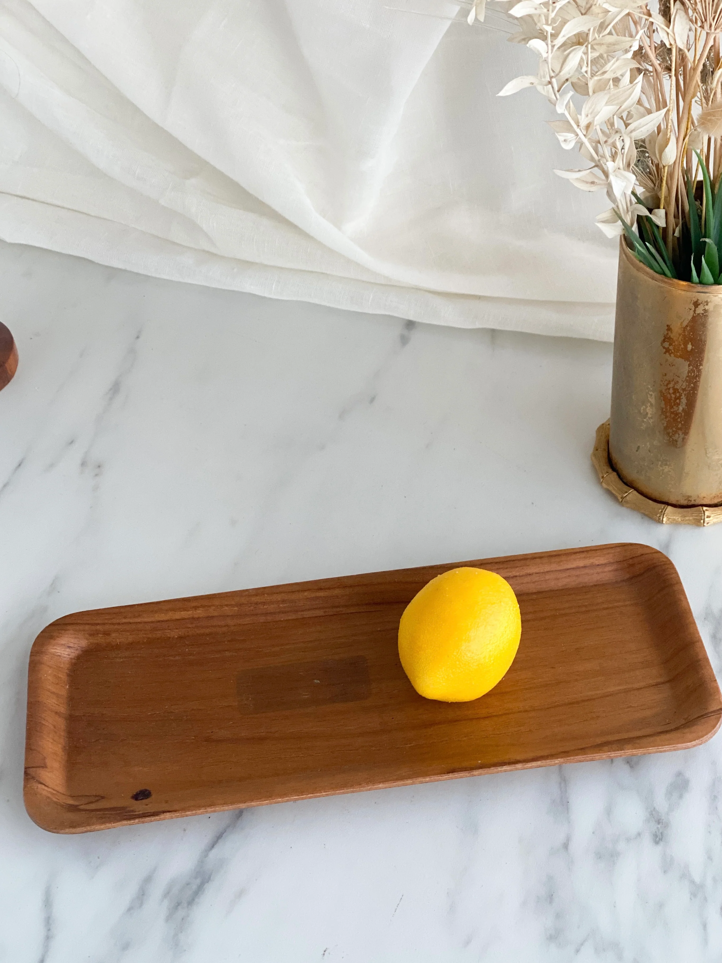 Vintage Rectangular Teak Tray - Image 2