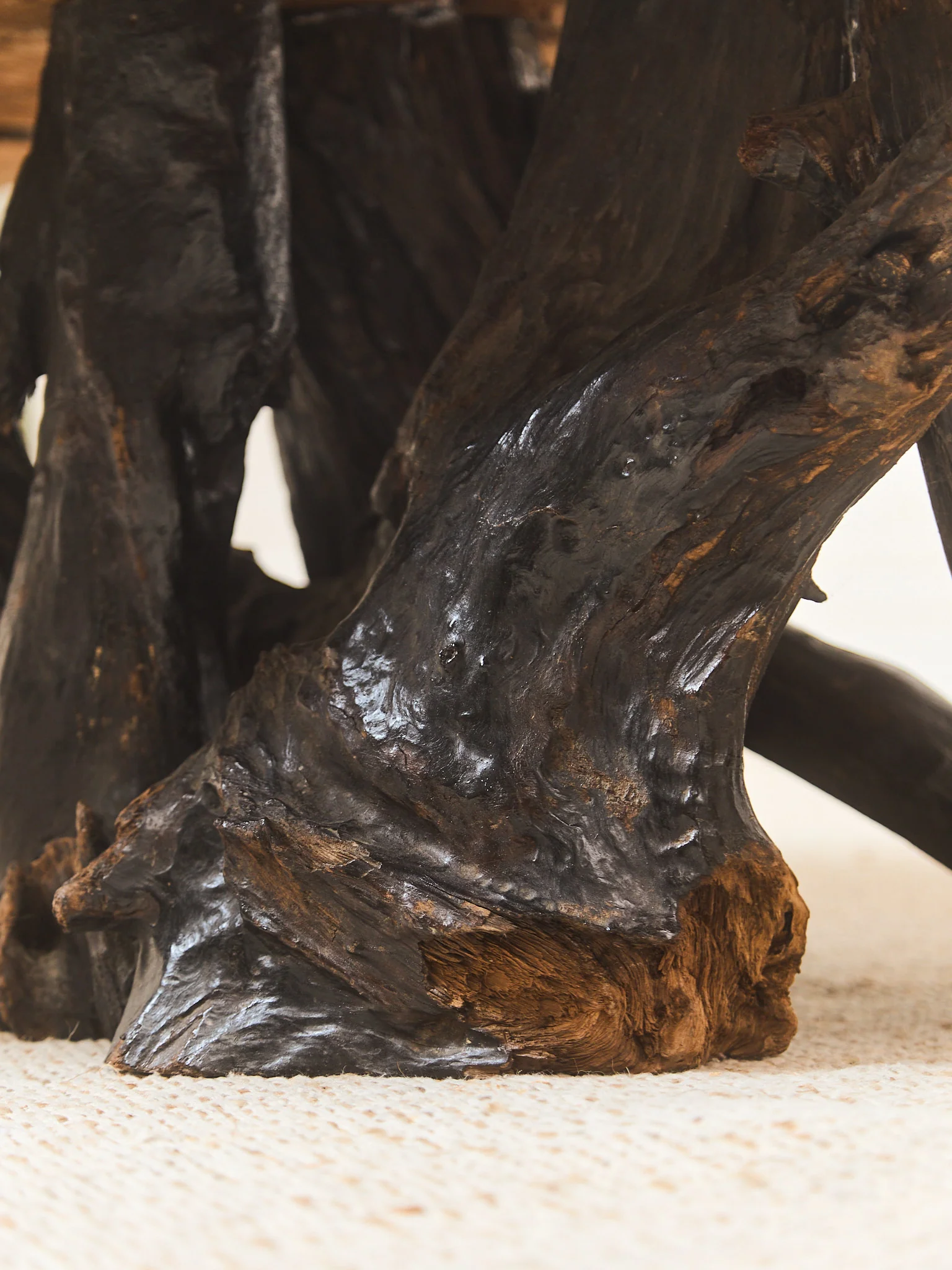 Vintage Redwood Burlwood Coffee Table - Image 16