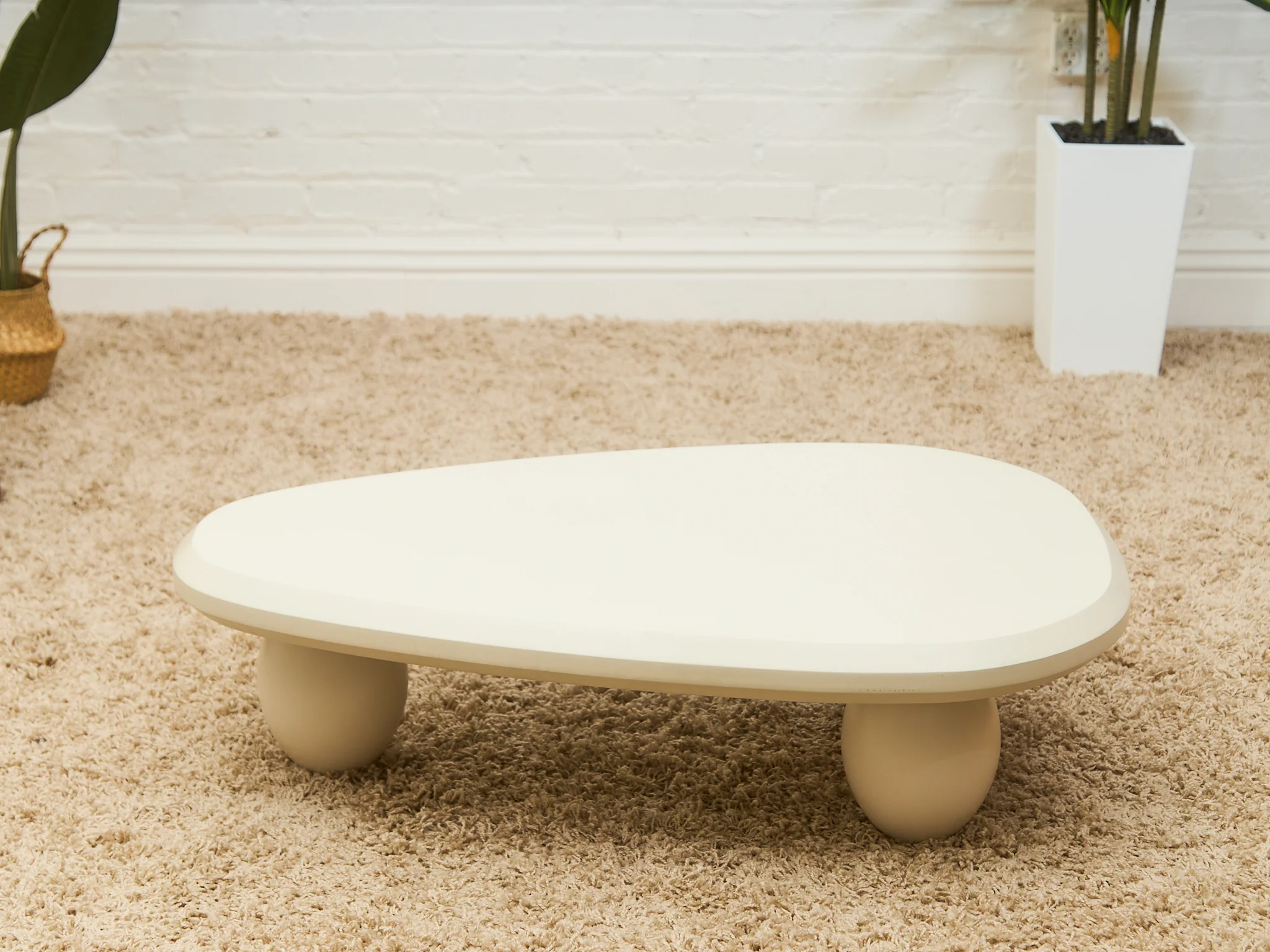 White Sculptural Coffee Table - Image 6