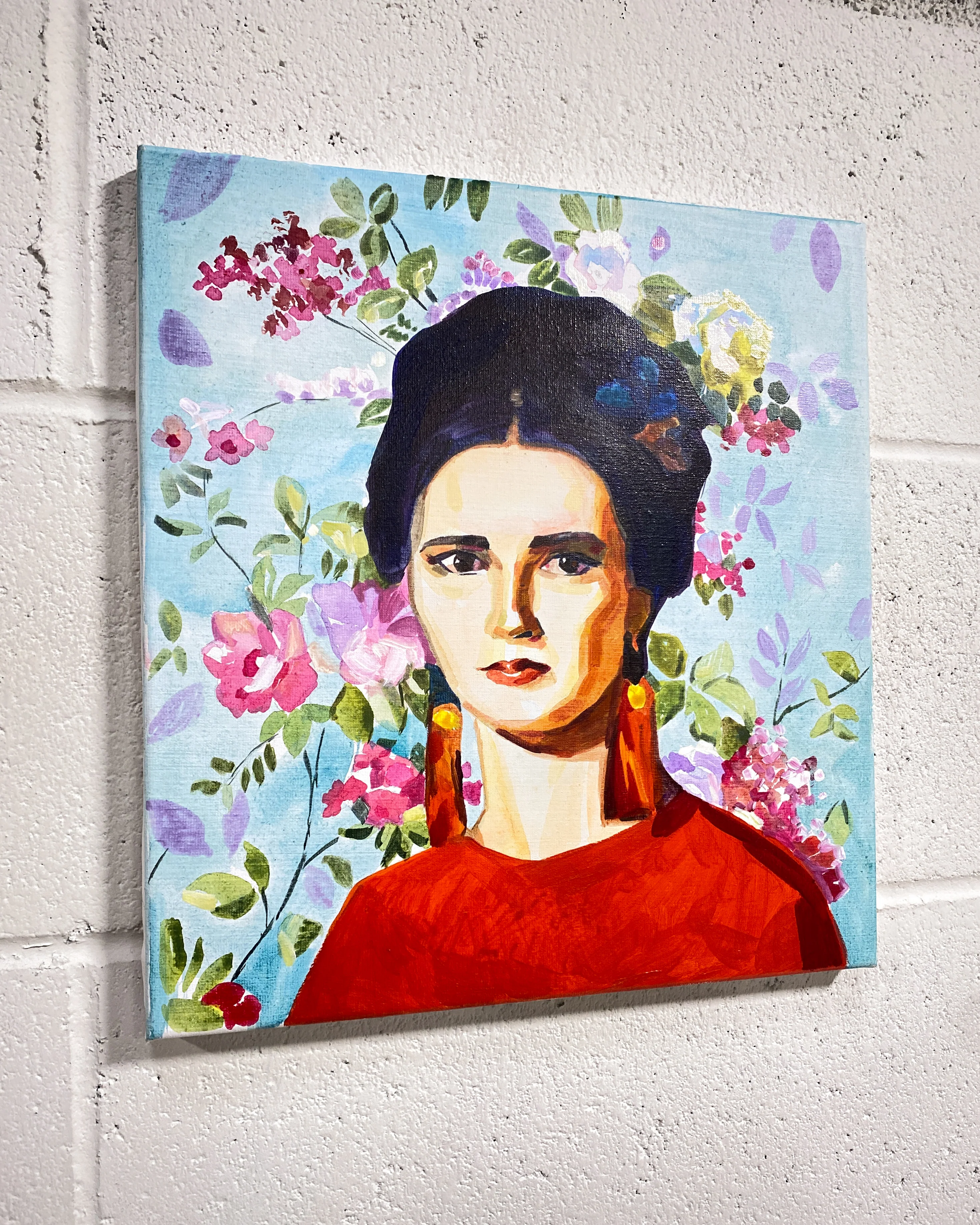 Woman in Red Earrings, Oil Painting - Image 2