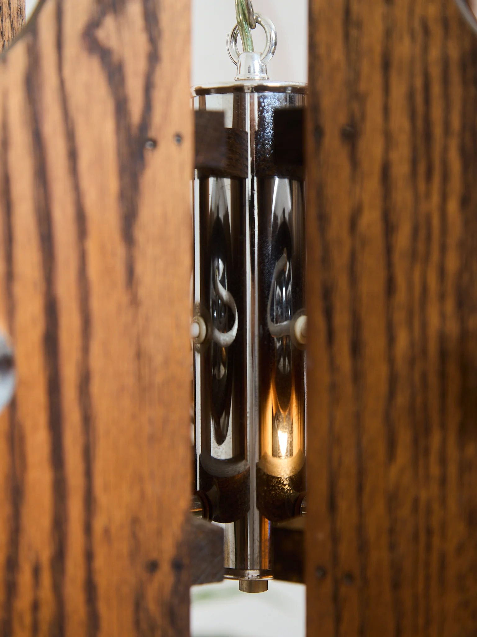 Wood and Chromed Steel Pendant with 3 Lights from Mazzega, Italy, 1960s - Image 16