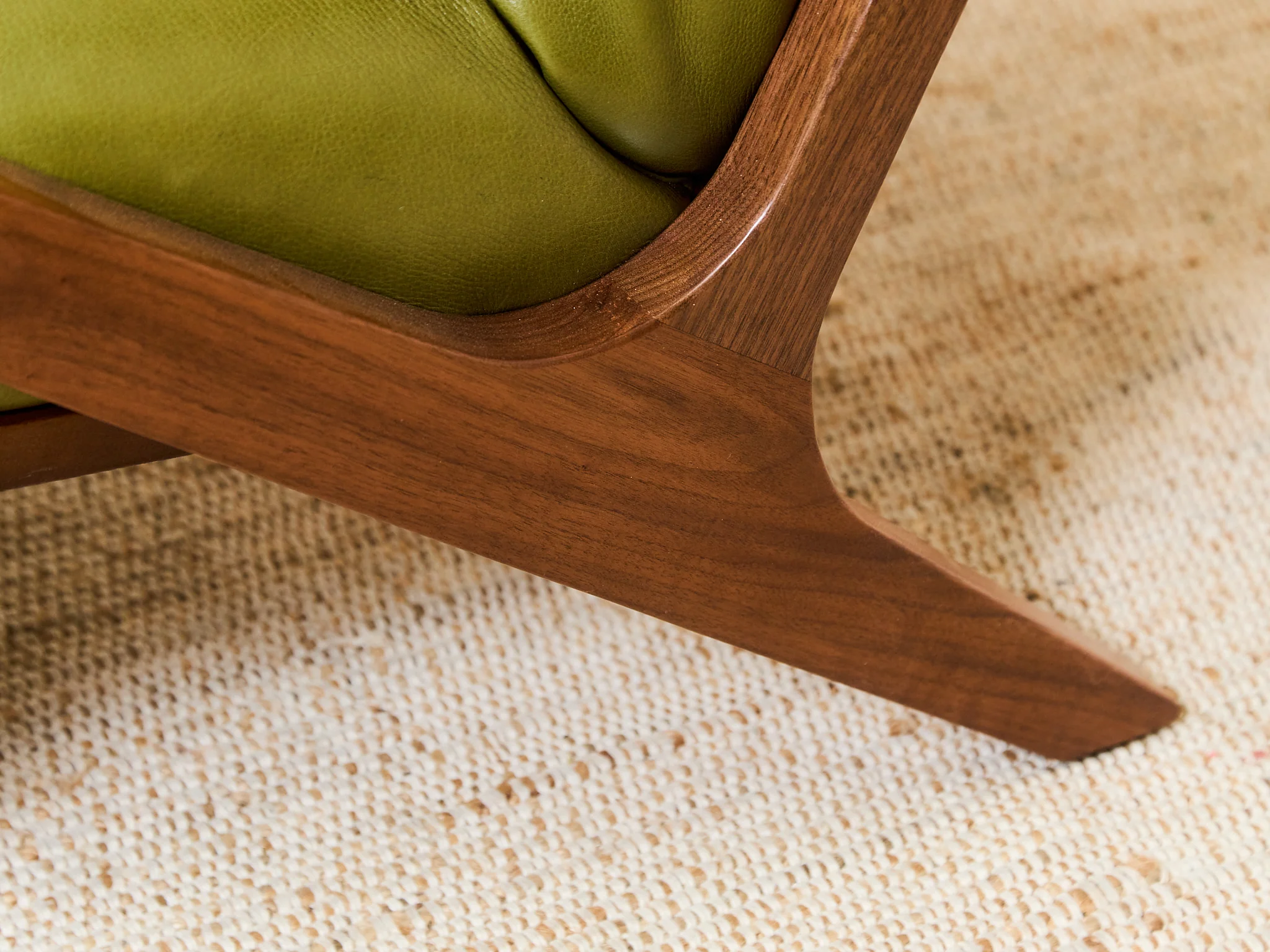 Zayden Lounge Chair in Green Leather - Image 11